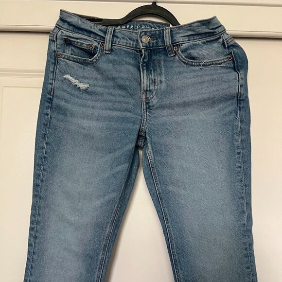 NWT American Eagle 90s Low Rise Skinny Kick Stretch Boot Cut Jeans 4, 27W NEW - Picture 3 of 14